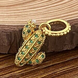Pandora Cactus Gild Charm Dangle Pendant Gold Plating